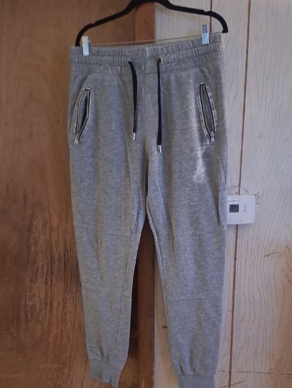 H&M Light Gray Men's Jogger Sweatpants with Zipper Pockets